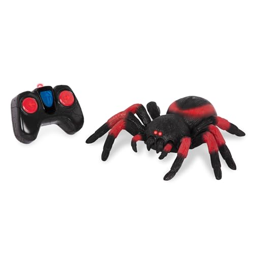 Terra by Battat RC Spider Tarantula with Infrared Remote, LED Eyes, Animals | Realistic tarantula toy with LED eyes, 1 spider and 1 remote control, moves left right forward and spins, Animals, 6+ Years - style: Spider (Red)