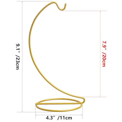 Ornament Display Hanger Stand,Gold Chrismas Ornament Party Decoration Holder,Air Plant Flower Pot Hanging Terrarium Home Office Decoration (Gold) - color: Gold, size: Small