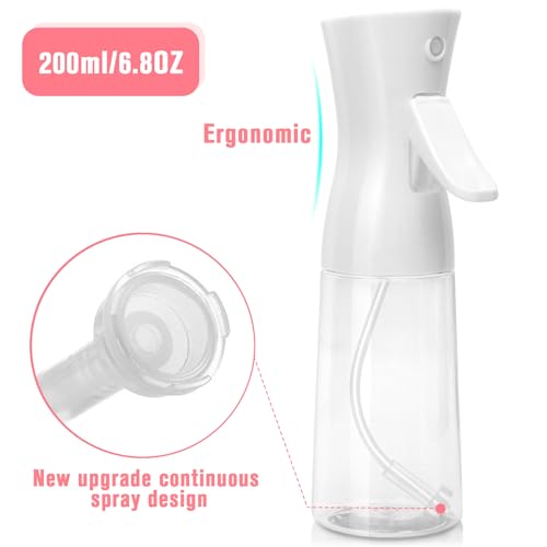 Continuous Spray Bottle,Hair Spray Bottle,Plants Water Spray Mist Bottle,Ultra-Fine Spray Bottle for Hair,Skincare, Plant Care, Pet Grooming, Cleaning(White) - color: White-1 Pc, size: 6.8 Ounces