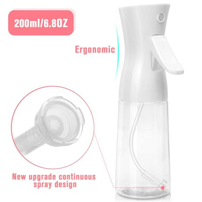 Continuous Spray Bottle,Hair Spray Bottle,Plants Water Spray Mist Bottle,Ultra-Fine Spray Bottle for Hair,Skincare, Plant Care, Pet Grooming, Cleaning(White) - color: White-1 Pc, size: 6.8 Ounces