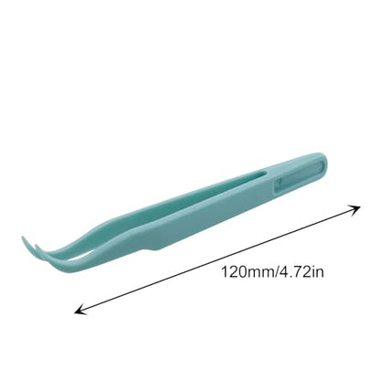 JCBIZ 24PCS 120MM Elbow DIY Plastic Notebook Tweezers Blue Sticker Stationery Toy Clips for Bead Craft Sticker Application Reptile Feeding