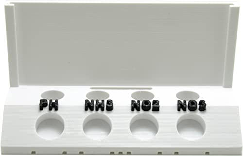 Aquameta Aquarium Test Tube Holder with Rack - For API Freshwater Master Test Kit - 4 Slots Test Tube Rack – White - color: White
