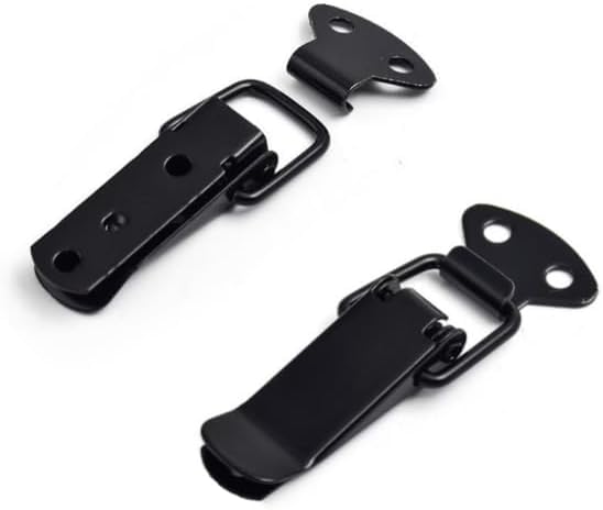 Latch Black Toggle Latch, Steel Spring Loaded Toggle Latch, Black Catch Hasp Clamp Clip Lock with for Cabinet, Wooden Case, Box(4 Pcs)