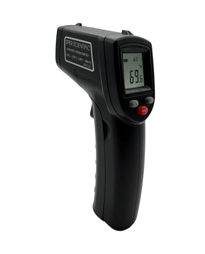 Sper Scientific 800130 Basic Infrared Thermometer 12:1/986°F - User Calibratable - High Accuracy Laser Temperature Gun with Backlit LCD for Industrial, HVAC, Cooking, Automotive & More