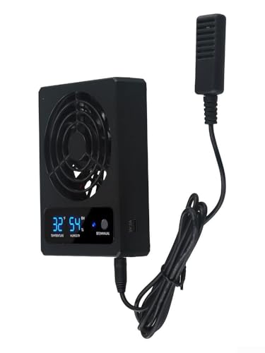 Minhe Reptile Enclosure Ventilation Fan with Automatic Humidity Control Quiet Operation for Rainforest and Desert Terrarium Indoor Air Circulation(Fahrenheit) - color: Fahrenheit