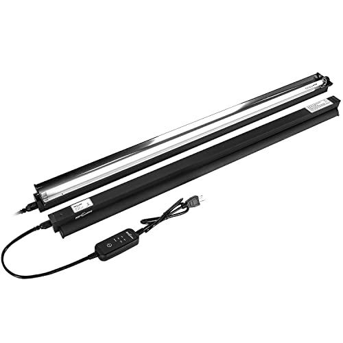REPTI ZOO T5 HO UVB Lighting Combo Kit with Timer, Reptile Light Fixture Terrarium Hood Comes with Desert 10.0 UVB T5 Lamp Bulb (39W) - size: 39W