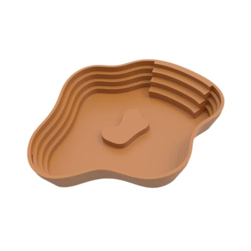 Reptile Bathing Pool Tortoise Water Dish Lizards Habitat Turtle Bath for Gecko Tortoise, Brown L - color: Brown L