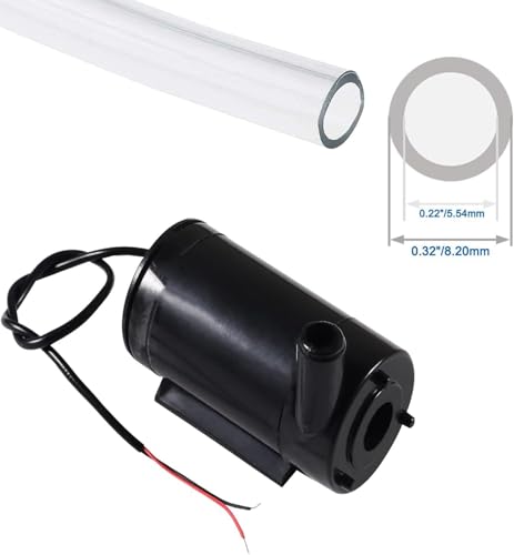 4PCS DC 3-5V Micro Submersible Mini Water Pump for Aquariums Fish Tank Pond Fountain,with 2M Flexible Tube Water Pipe(Black) - color: Black