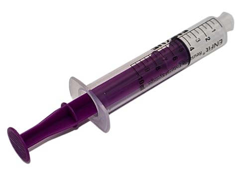 Envue ENFit 10mL Reusable O-Ring bFed Syringe for Tube Feeding, 25-Pack, Purple Plunger