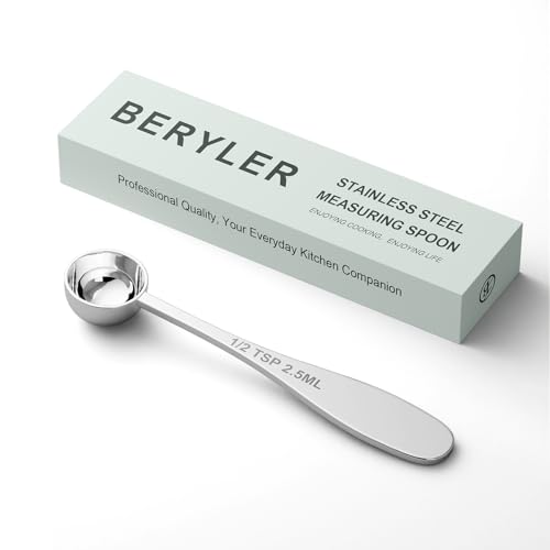 1PCS 1/2TSP(2.5ML) Measuring Spoon, 18/8(304) Stainless Steel Tablespoon | Precise, Food-Grade, ‌Rust-Free, Sturdy & Durable, Dishwasher-Safe - size: 1/2 tsp | 1/6 tbsp | 2.5 ml | 1/12 oz