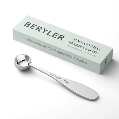 1PCS 1/2TSP(2.5ML) Measuring Spoon, 18/8(304) Stainless Steel Tablespoon | Precise, Food-Grade, ‌Rust-Free, Sturdy & Durable, Dishwasher-Safe - size: 1/2 tsp | 1/6 tbsp | 2.5 ml | 1/12 oz