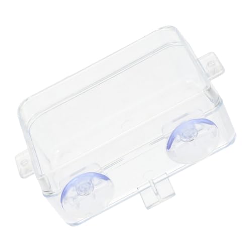 Toddmomy Reptile Feeder Bowl with Suction Cups Clear Chameleon Water and Food Dish for Bearded Dragons Geckos and Lizards Versatile Feeding for Reptile Tanks - color: Transparent, size: 13.50X6.50X3.50CM