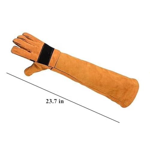 ISMARTEN Bird Animals Anti-Scratch Protective Gloves, Dogs Cats Parrot Training Working Glove - color: Yellow