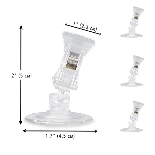 JOR 4 Pack Fishes Veggie Kelp Plant Suction Cup Clips for Aquariums, 2” x 1”, Feeding Tool, Aquarium Accessory for Fish Tank, Round Feed Holder Clamp, Automatic Fish Feeder, Includes Plastic Spring