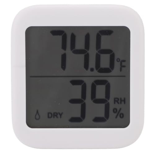 Digital Thermometer Hygrometer Accurate LCD Display Indoor Temperature Humidity Meter for Home Office Greenhouse ABS Black 2.68x2.93x0.59in