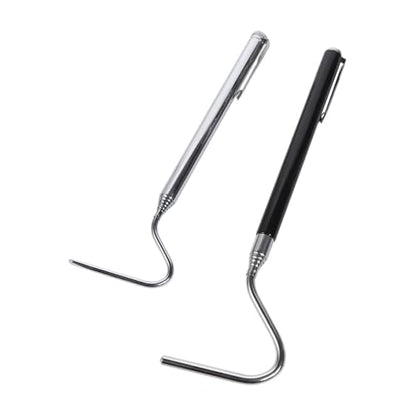 Adjustable Stainless Steel Snake Hook Retractable Long Handle Professional Amphibious Reptile Catching Tool Accessories(Silver) - color: Silver