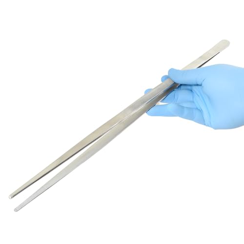 14" Thumb Dressing Forceps, Mulipurpose Tweezer Stainless Steel, Serrated Tip Straight, Aquascaping, Reptile Feeding, Crafts, Tissue Handling Forceps - size: 14"