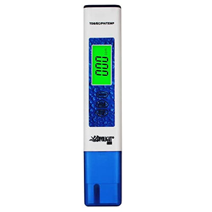 Water Quality Tester, Digital PH Meter with ATC, 4 in 1 pH/EC/TDS/Temperature 0.01 Resolution High Accuracy Pen Type Device for Pools, Drinking Water, Aquariums - style: 4 in 1 liquid tester pH/TDS/EC/Temp blue