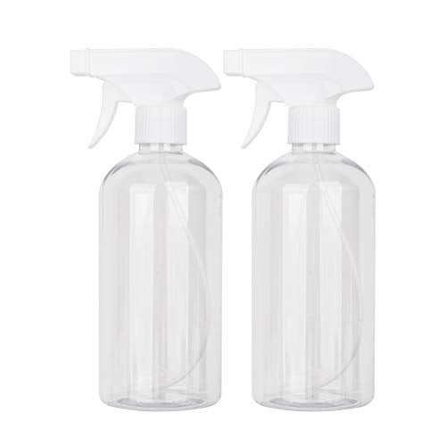 UUJOLY 17 oz Plastic Spray Bottle Trigger Empty Spray Bottles Clear Refillable Container for Water, Essential Oils, Hair, Cleaning Products, Adjustable Head Sprayer and Stream (2 Pack) | Adjustable Mist & Stream Nozzle – For Water, Hair, Cleaning, Essenti