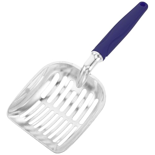 Totority Heavy Duty Cat Litter Scoop with Long Handle, Blue Plastic Sifting Shovel 35x13.5x5cm for Litter Box Cleaning and Reptile Terrarium Waste Removal