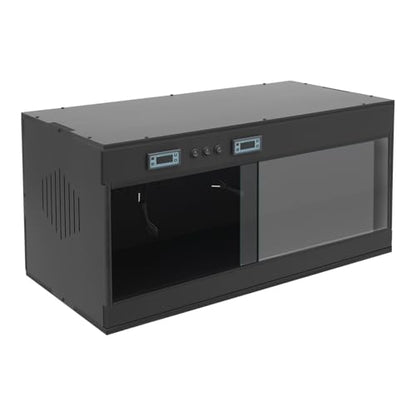 PVC Reptile Enclosure, 31.5x15.75x15.75 inch Dual Temperature Control Reptile Terrarium with Glass Sliding Door & Intelligent Thermostat, Reptiles Tank Lounge Habitat for Gecko Lizard Turtle (Black)
