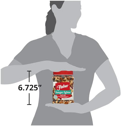 Fisher Snack Hunger Fighter Bulk Trail Mix, 38 oz (Pack of 2), Peanuts, Almonds, Dried Sweetened Cranberries and Soy Nuts, Snacks for Adults and Kids, Dried Fruit, Healthy Snacks for Adults - size: 38 Ounce (Pack of 2)