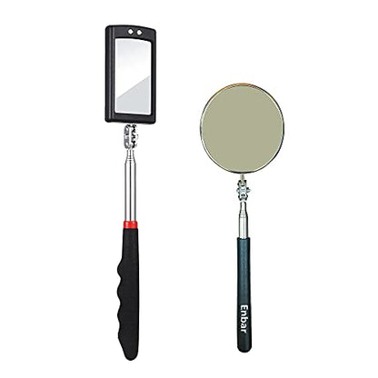 Telescoping Inspection Mirror Telescoping Flexible Inspection Mirror 360 Swivel car Inspection Mirror Mechanics Mirror on a Stick Diabetic Mirror for feet Mirror on a Stick