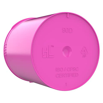 90 Dram CR Plastic Packaging Pop Top Containers - Child Resistant Travel Holder Vial Bottles - 60 qty (Pink) - color: Pink