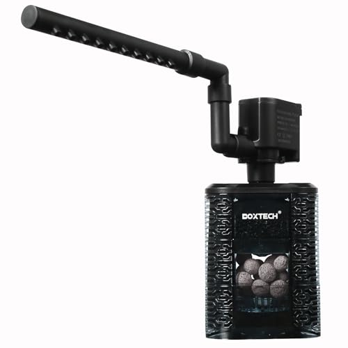 Fish Tank Filter for 20-40 Gallon Aquariums – Ultra Quiet Double Sponge Filter with Built-in Water Pump & 4-Stage Filtration System