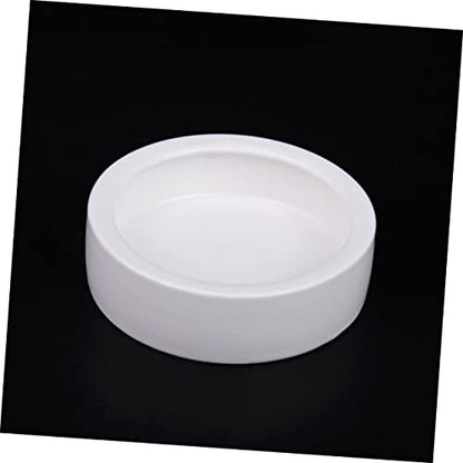 Kisangel 2pcs Reptile Food and Water Storage Bowls Thicken Ceramics Lizard Feeder Set Round Design for Reptiles Easy to Clean Stable Base White