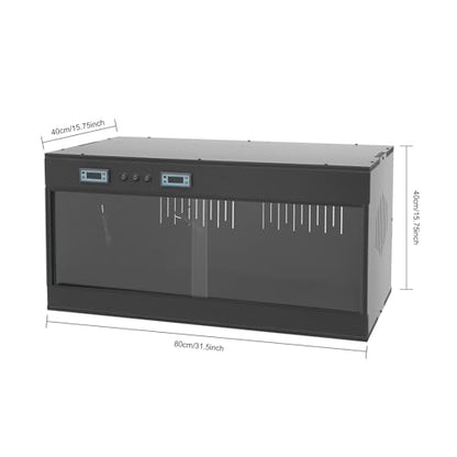 PVC Reptile Terrarium Tanks Enclosure for Chameleons Lizards Snakes, Reptile Pet Breeding Box ReptileHabitat with Two Independent Temperature Control and Glass Sliding Door (Black) - color: Black