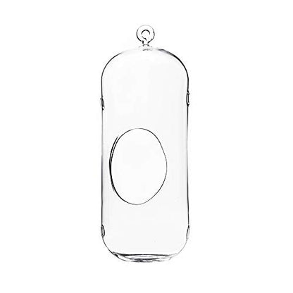 WGV Hanging Glass Plant Terrarium, Width 5", Height 13", Lantern DIY Air Succulent Planter Clear Tea Light Votive Candle Holder, Wedding Event Office Home Outdoor Decor, 1 Piece