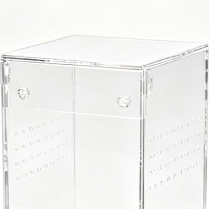Jumping Spider Enclosure with Magnetic Door Acrylic House | Reptile Terrarium Spider Feeding Box for Tarantula Snail Gecko Frog Lizard Beetles Centipedes Home Living Room Office