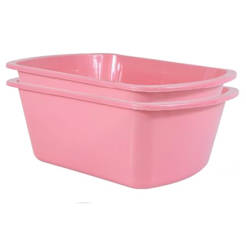 Vakly Plastic Wash Basin, 7 Qt, Rectangular, Graduated, 2 Pack | Hospital bedside soaking tub, Portable washbasin, Washing & cleaning, Foot bath, Face cleansing, Dish washing, Laundry