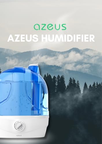 Azeus 2.8L Large Capacity Ultrasonic Cool Mist Humidifier - Powerful Moisture Control for Comfortable Spaces, Lasts up to 30 Hours, Auto Shut-Off (BPA-Free) - color: Light blue