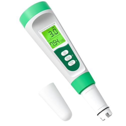 Salt Tester for Saltwater Pool & PH Meter, High Accuracy Pool Salt Tester, 5 in 1 Salinity PH Temp EC TDS Meter for Pool Hot Tub Swimming Aquarium, Daily Maintenance & Water Quality Testing, Green