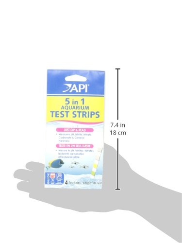 API 5-IN-1 TEST STRIPS Freshwater and Saltwater Aquarium Test Strips 4-Count Box - size: 4-Count