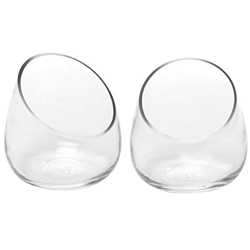 MyGift 5 Inch Premium Clear Glass Air Plant Terrarium, Mini Candy Bowl Jar, Tealight Candle Holder, Succulent Cactus Plant Vase, Set of 2 - size: Set of 2