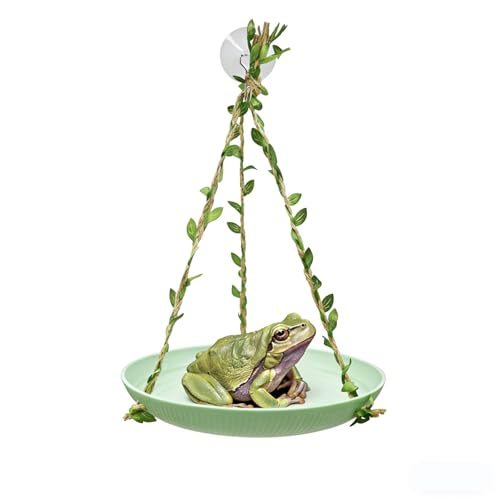 Frog Swing Toys, Frog Habitat Platform, Tank Aquarium Terrarium Decoration Accessories Suitable for Amphibians Frogs Geckos Hermit Crabs Hamsters Guinea Pigs Parrots Lizards.