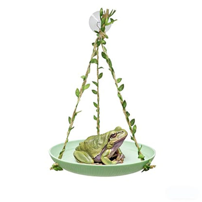 Frog Swing Toys, Frog Habitat Platform, Tank Aquarium Terrarium Decoration Accessories Suitable for Amphibians Frogs Geckos Hermit Crabs Hamsters Guinea Pigs Parrots Lizards.