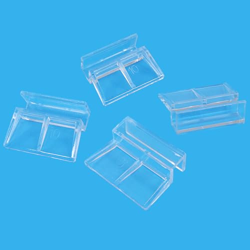 Hordion 20pcs Aquarium Lid Clip, 10mm Clear Acrylic Fish Tank Lid Holder | Aquarium Glass Cover Clips for Rimless Aquarium Fish Tank - size: 10mm