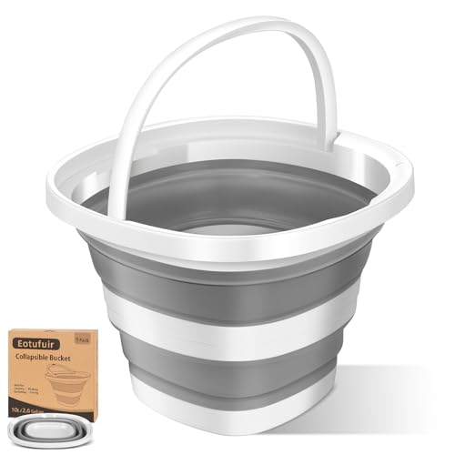 1Pack Collapsible Bucket 2.6Gal (10L) - Folding Bucket for Camping, Car Wash, Gardening, Cleaning & Outdoor | Portable Space-Saving Design with Handle, Easy to Carry & Store