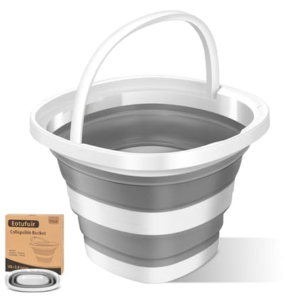 1Pack Collapsible Bucket 2.6Gal (10L) - Folding Bucket for Camping, Car Wash, Gardening, Cleaning & Outdoor | Portable Space-Saving Design with Handle, Easy to Carry & Store