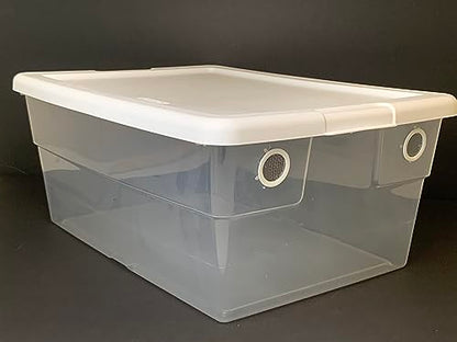 Vented Vivarium 16 Quart Container with 2 Vent Terrarium for Isopods, Reptiles, Scorpions, and Other Invertebrates