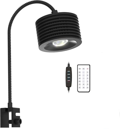 Lominie 16W Full Spectrum Aquarium Light, 4 Channels Remote Control，Adjustable Gooseneck Freshwater Super Bright Fish Tank Light for Planted Nano Freshwater Aquarium Tank