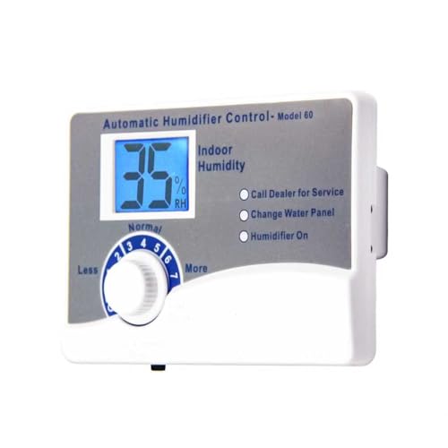 exuberant Model 60 Whole House Digital Humidistat Control Panel with Outdoor Temperature Sensor, 24V Universal Humidifier Controller