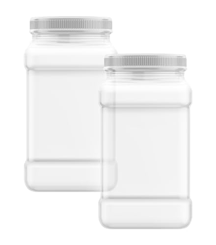 Mountain West 1 Gallon Jars, Square (2 pack) | For storage, organization, and crafting