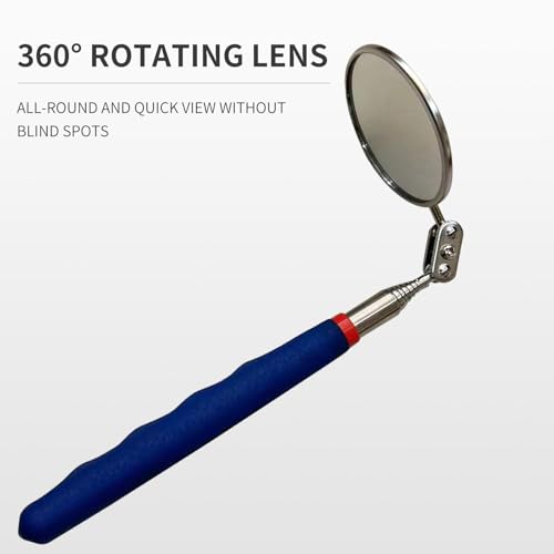 Telescoping Inspection Mirror mechanics Tool Set - 360 Swivel for Extra Viewing Dead Angle, Line of Sight Obstacle Area
