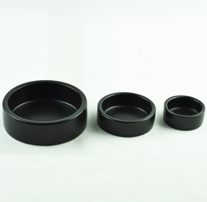 OMEM 2 Pack Black Ceramic Reptile Food and Water Dish Anti Escape Bowl for Bearded Dragons, Lizards, Geckos and Leopards (Large) - size: Large