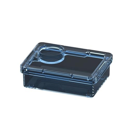 LEBETE Transparents Reptiles Feeder Bowl Escape Reptiles Food Container for Lizards Turtles and Small Pet Easy to Clean - color: Blue, size: 9.5x7x3.5cm
